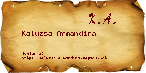 Kaluzsa Armandina névjegykártya